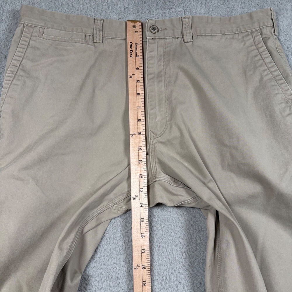 Duluth Trading Co Mens Flex Ballroom Khakis Tan Pants 40x32 Zipper Side Pocket - Picture 5 of 10